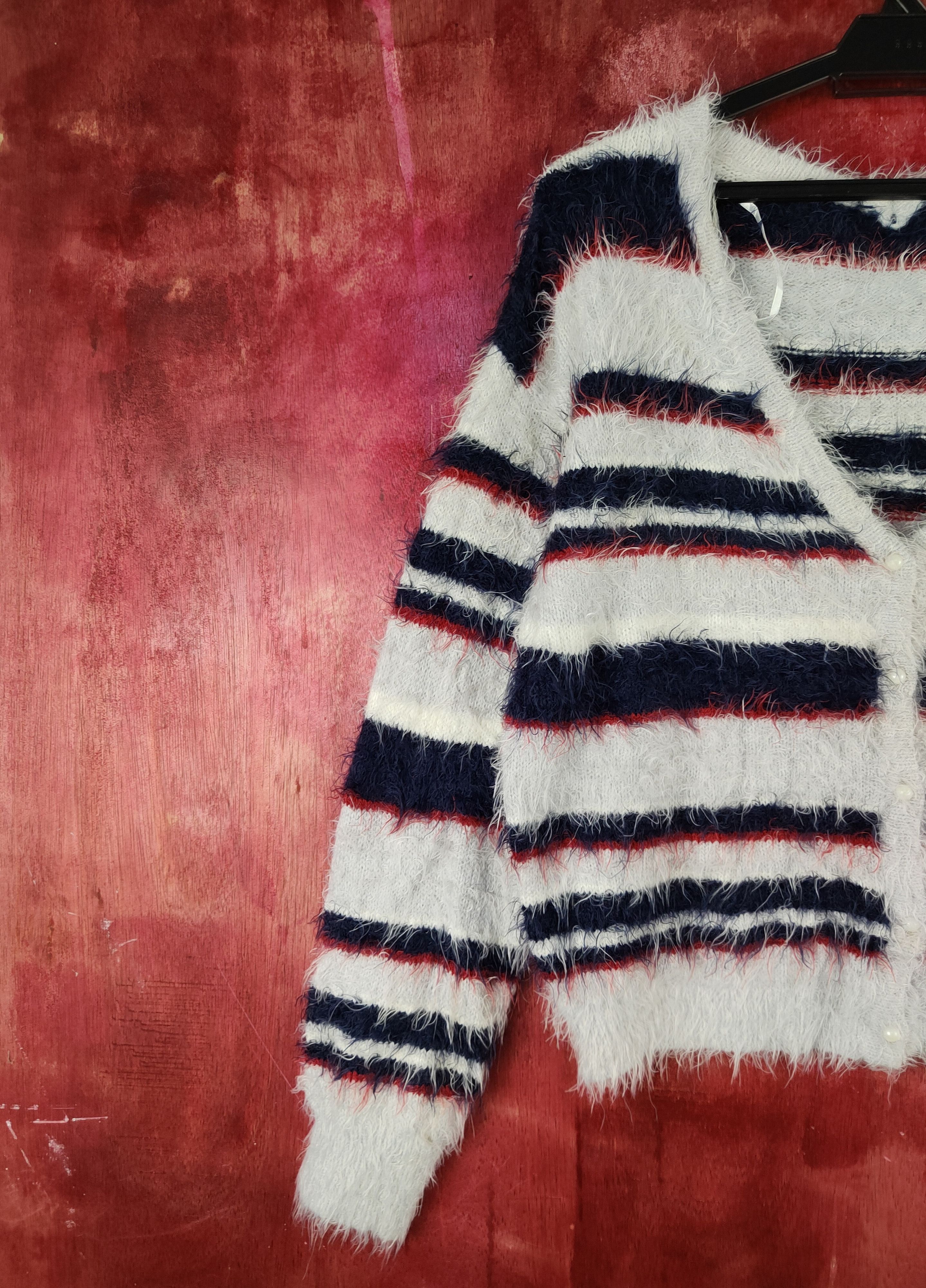 Vintage Holiday Holic Silver Fur Mohair Knitwear Cardigan #S2088 Size M / US 6-8 / IT 42-44 - 3 Thumbnail