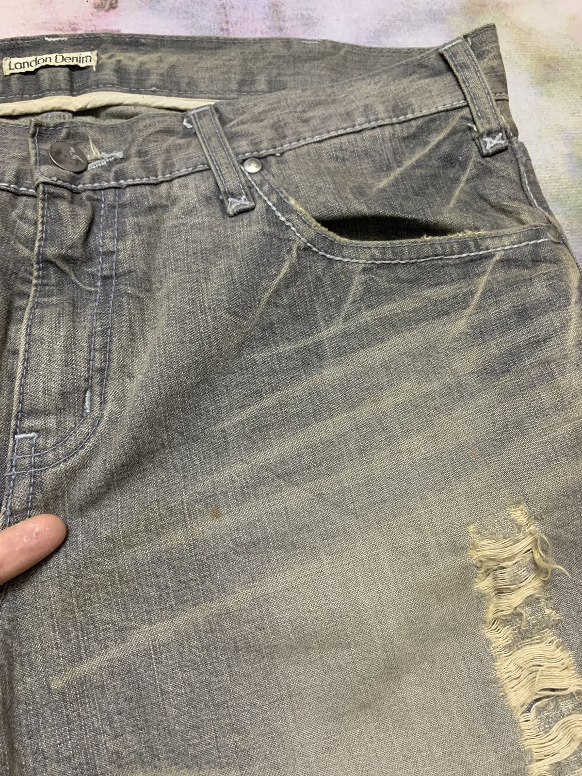 Hysteric Glamour Flare London Denim Mud Washed Distressed Denim Size US 34 / EU 50 - 3 Thumbnail