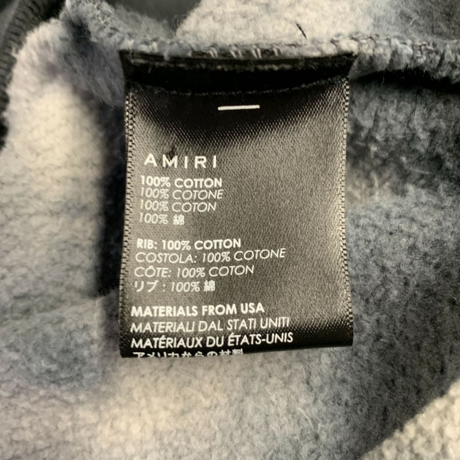 Amiri Grey Black Tie Dye Glitter Applique Cotton Sweatshirt Size US S / EU 44-46 / 1 - 9 Thumbnail