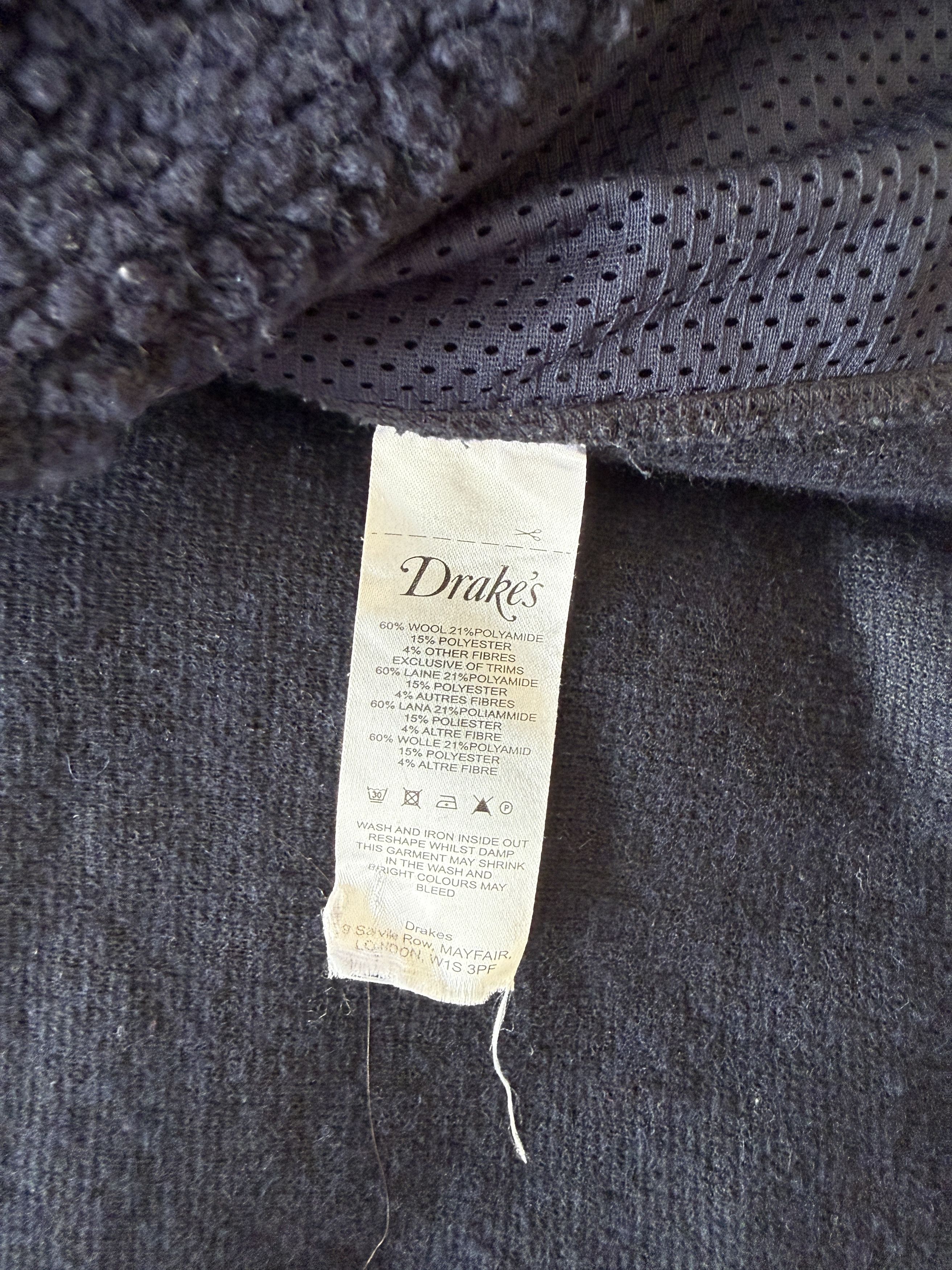 Drake's Drake's Navy Boucle Fleece Size US XL / EU 56 / 4 - 4 Thumbnail