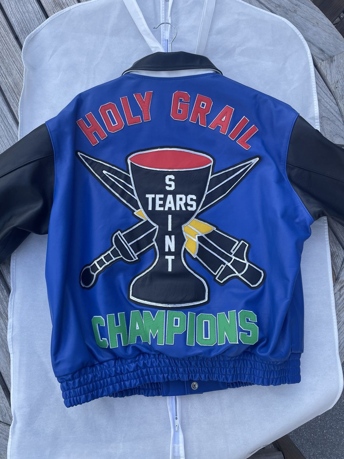 DENIM TEARS × Saint Michael Saint Michael Leather Holy Grail Jacket Size US S / EU 44-46 / 1 - 8 Thumbnail