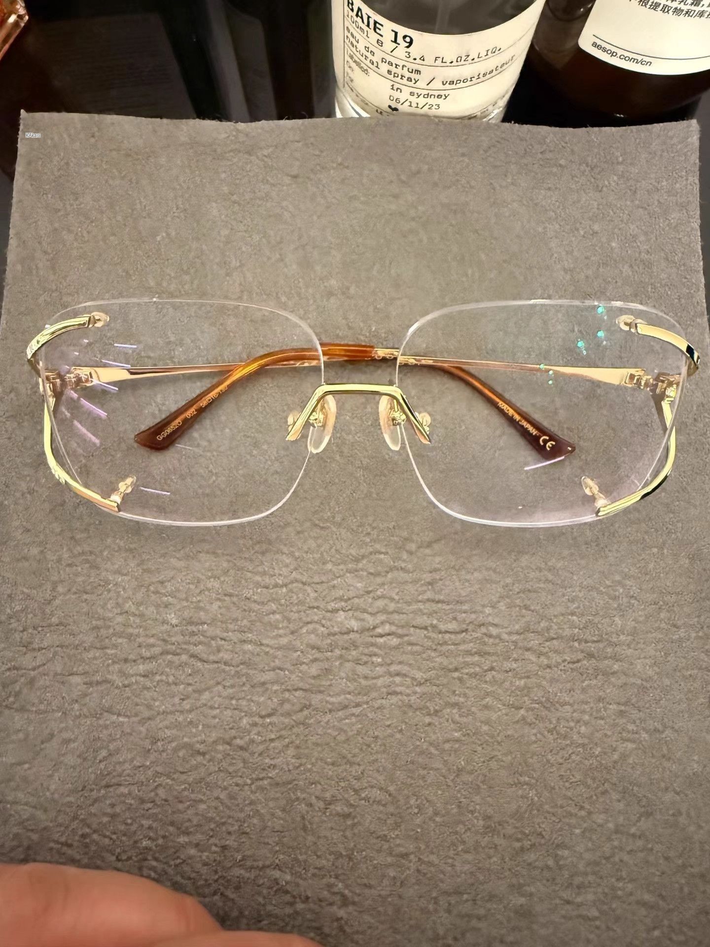 Gucci Gold Square Rimless Clear Lens Glasses Size ONE SIZE - 1 Thumbnail