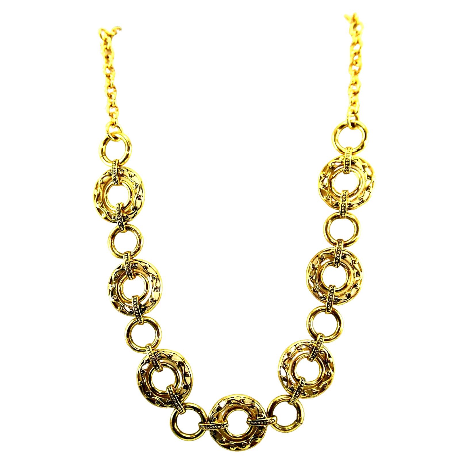 Other Scrolled & Plain Circles Link Chain Classic Necklace 18" Size ONE SIZE - 1 Thumbnail