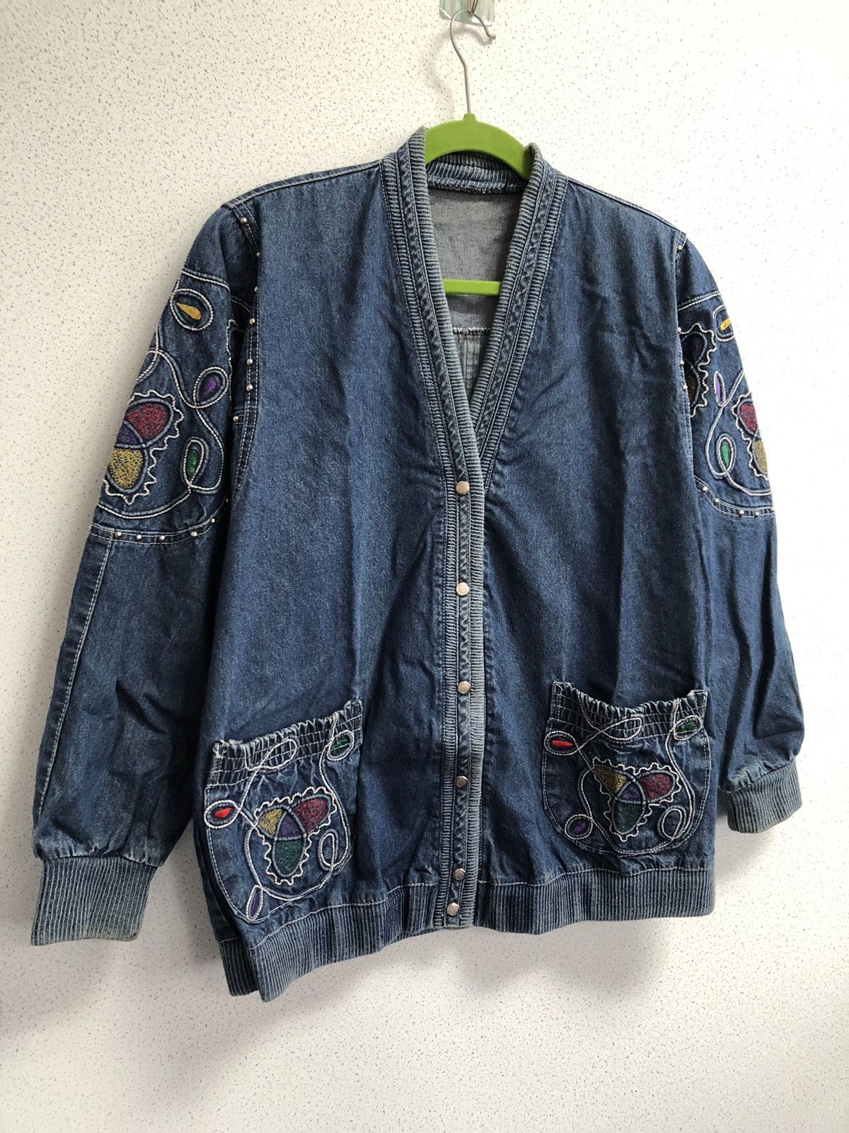 Vintage Unbranded Nice Designed Denim Jacket Size US L / EU 52-54 / 3 - 3 Thumbnail