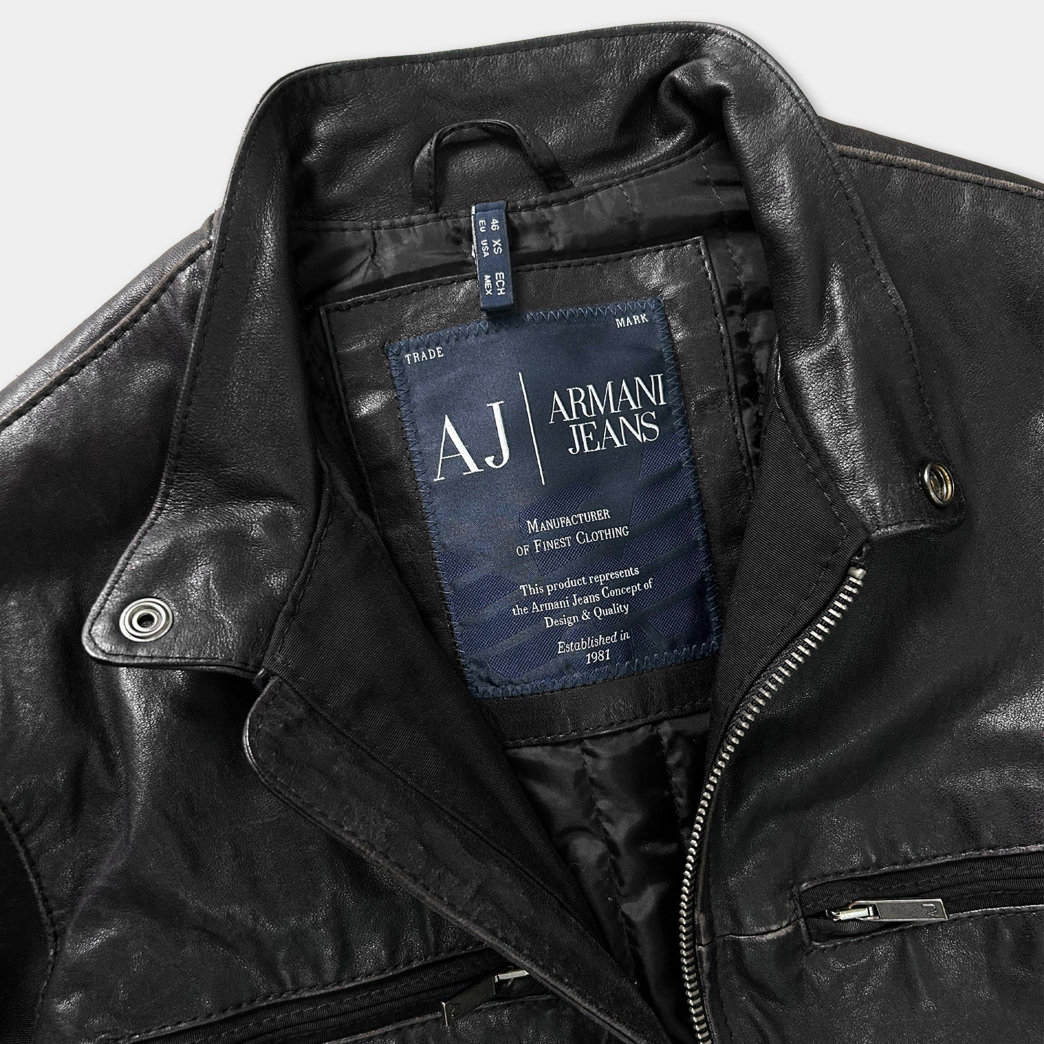 Armani Armani Jeans Black Leather Sleeves Jacket Size US M / EU 48-50 / 2 - 4 Thumbnail