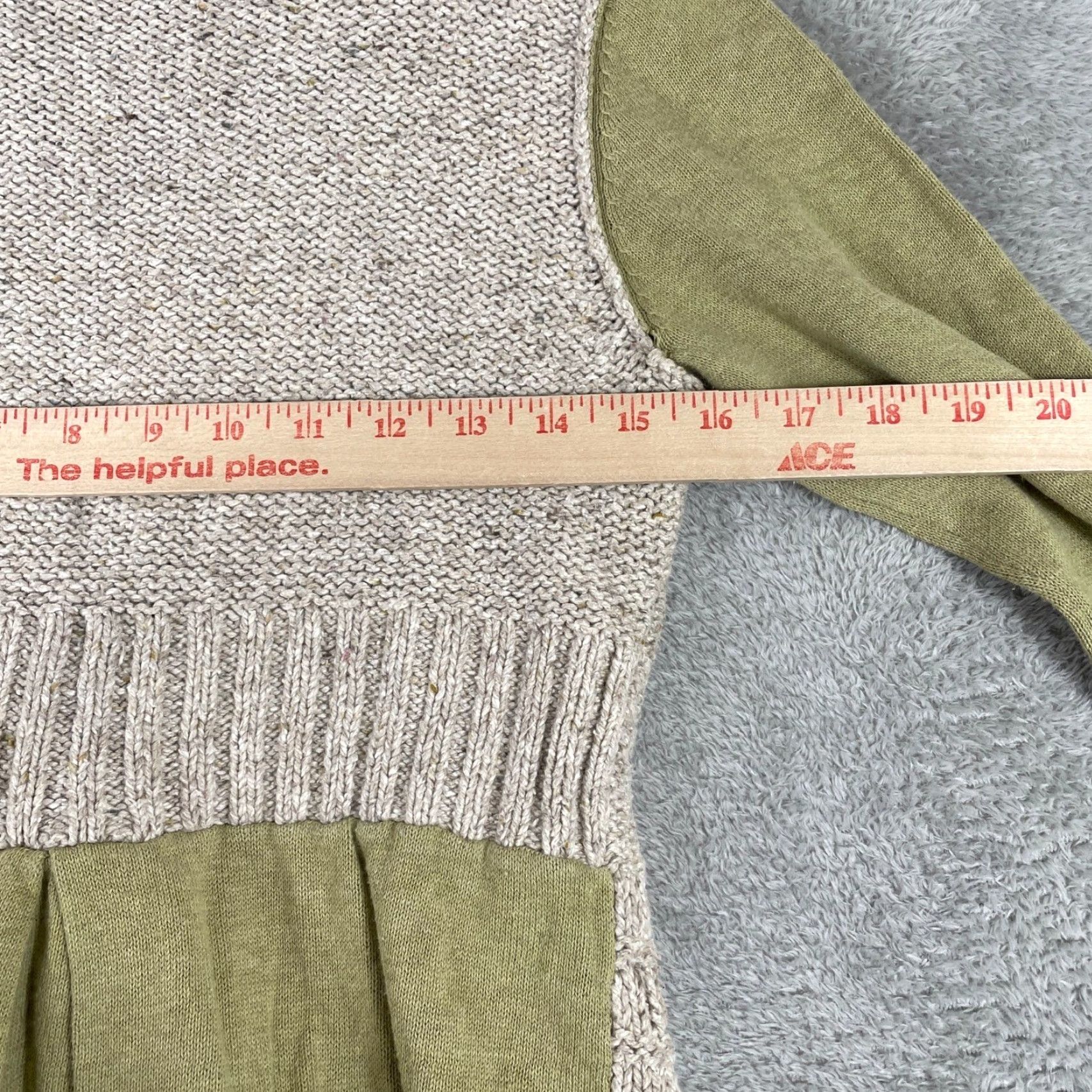 BKE BKE Cardigan Sweater Womens Medium Green Beige Pointelle Cable Knit Boho Y2K Shirt Adult M Green Womens Size M / US 6-8 / IT 42-44 - 6 Thumbnail