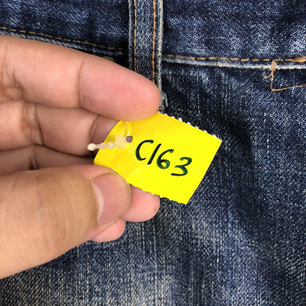 Japanese Brand DL Japan vintage selvedge Blue Distressed Denim Pants #C163 Size US 32 / EU 48 - 12 Thumbnail