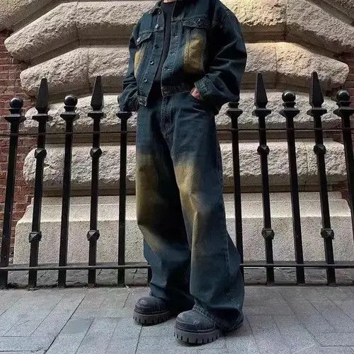 Japanese Brand × Jean Retro heavy duty washed wide leg jeans Size US 32 / EU 48 - 1 Thumbnail