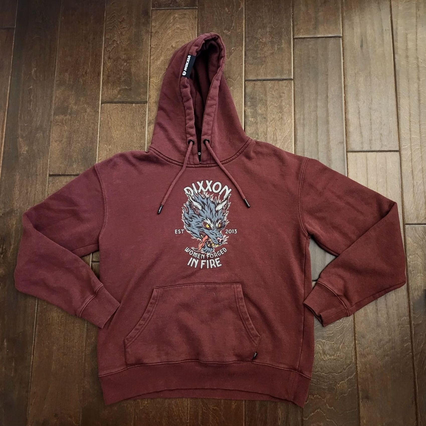 Vintage Vixxon Women Hoodie Pullover Long Sleeve Regular Fit Burgundy Motorcycle Outdoor Winter Spring Fall Womens S Size S / US 4 / IT 40 - 2 Thumbnail