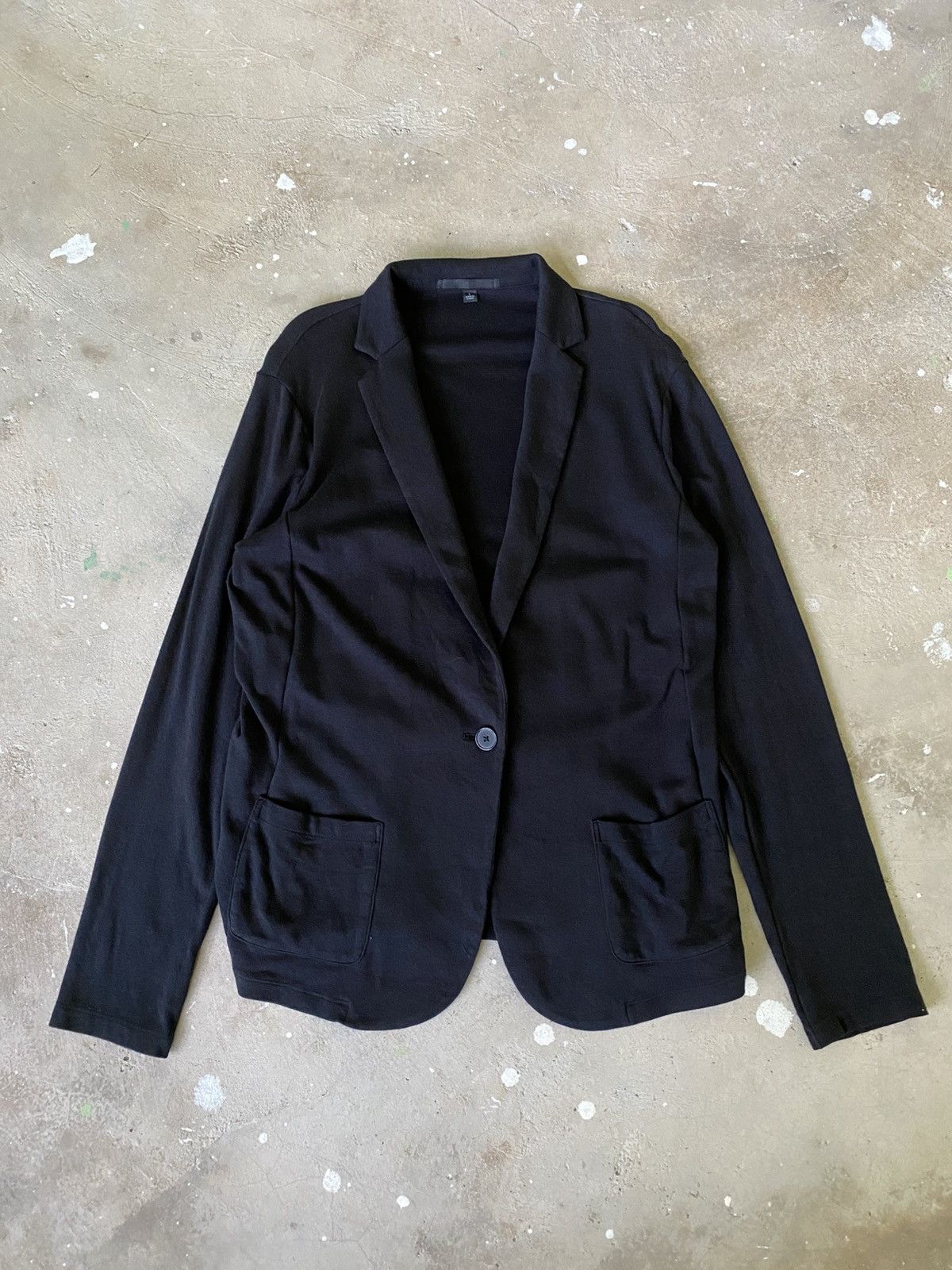Uniqlo UNIQLO Minimal Knit Blazer Soft Tailored Black Jacket Size S / US 4 / IT 40 - 1 Thumbnail