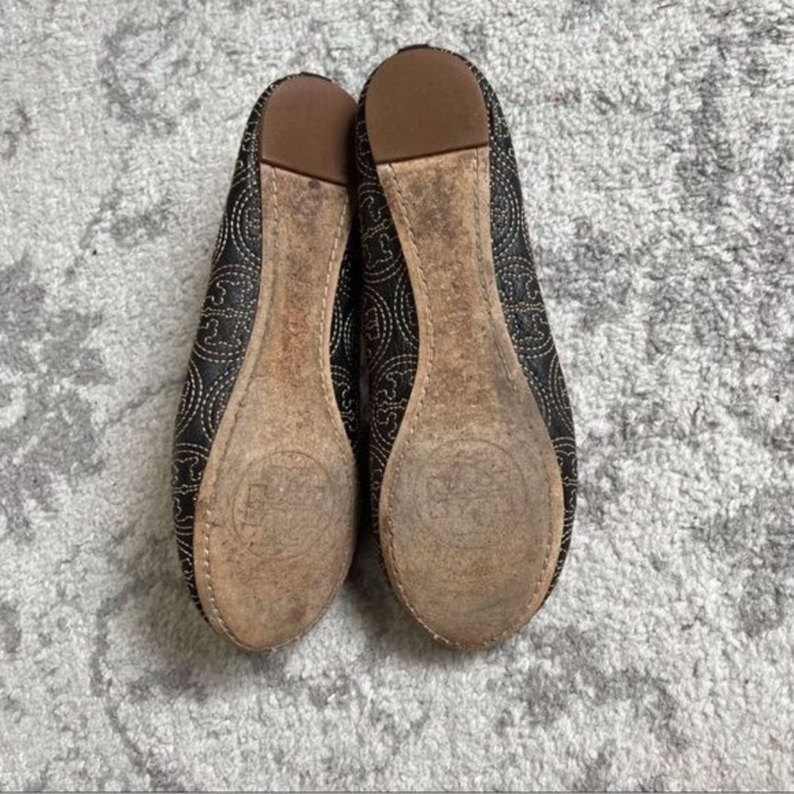 Tory Burch Tory Burch Flats Black Cream 6.5 Leather Sole Leather Upper Size US 6.5 / IT 36.5 - 9 Thumbnail