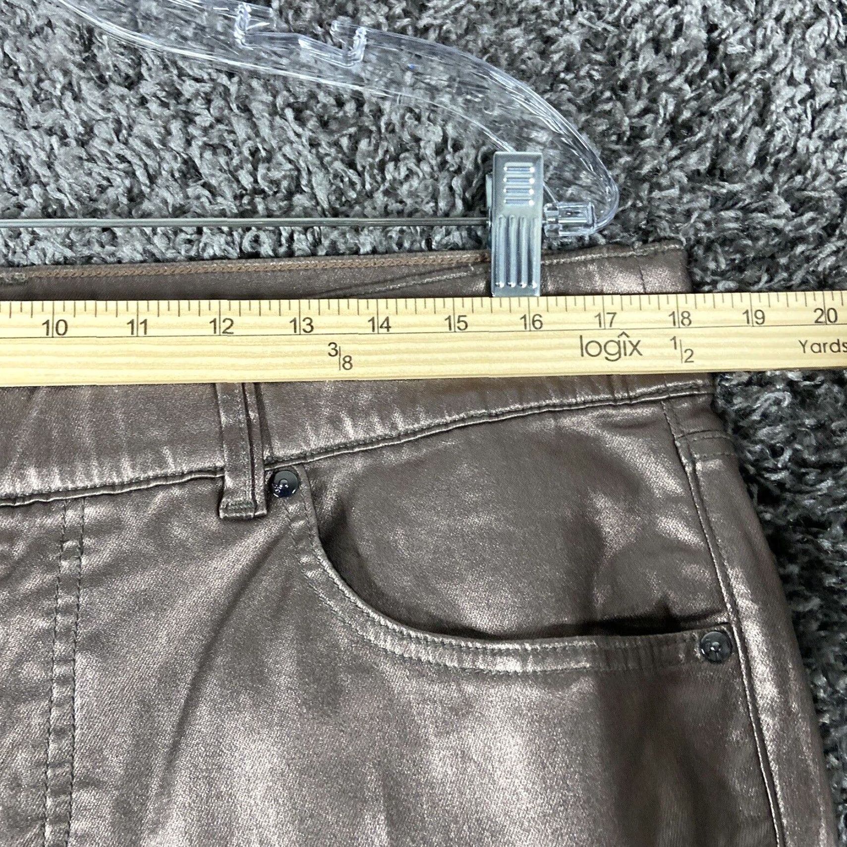 Vintage Lane Bryant Brown Shiny Pants Women’s 16L Size 38" / US 16 / IT 52 - 6 Thumbnail