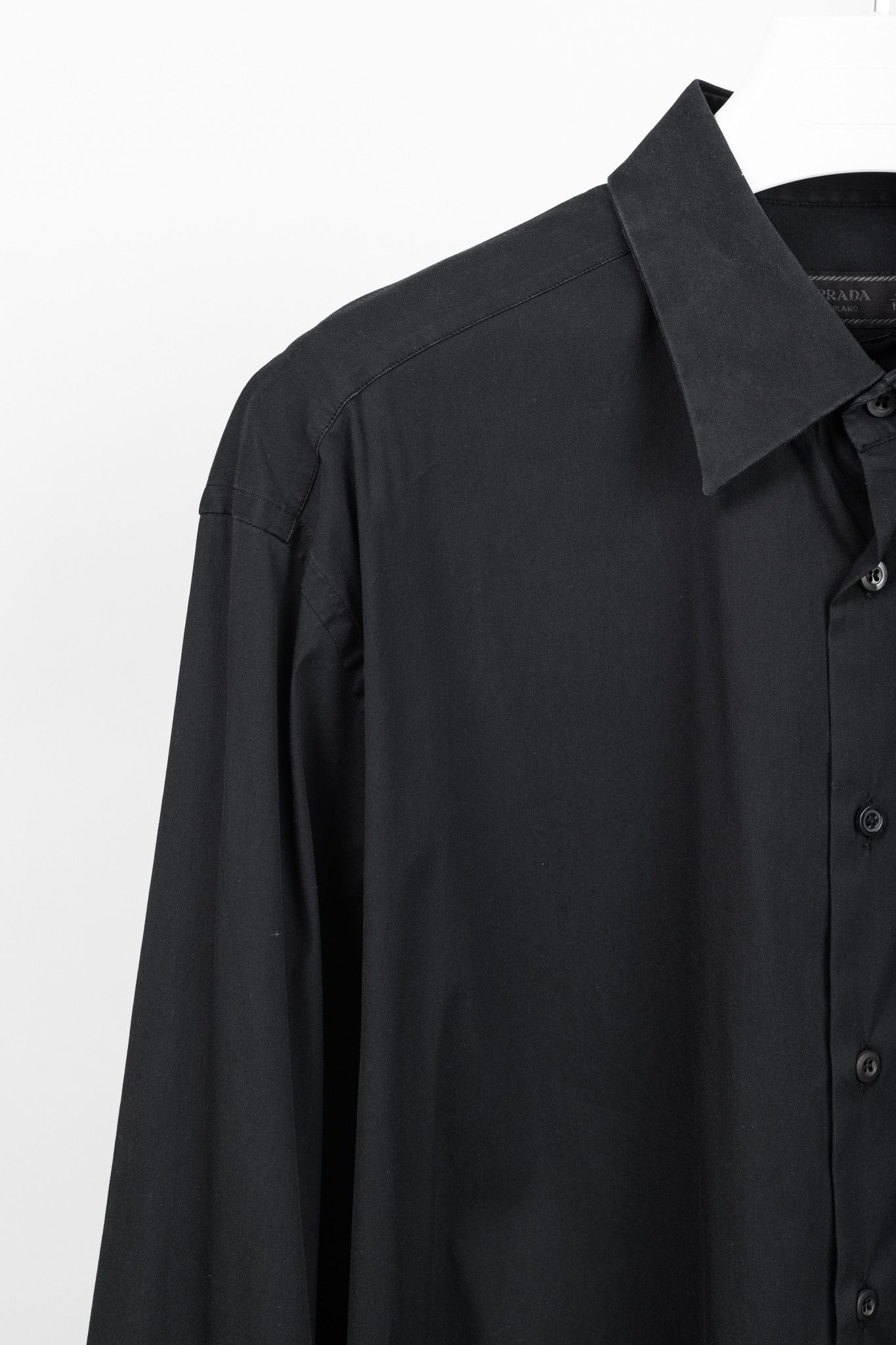 Prada Prada Black Cotton-Poplin Buttoned Shirt Size US XL / EU 56 / 4 - 5 Thumbnail