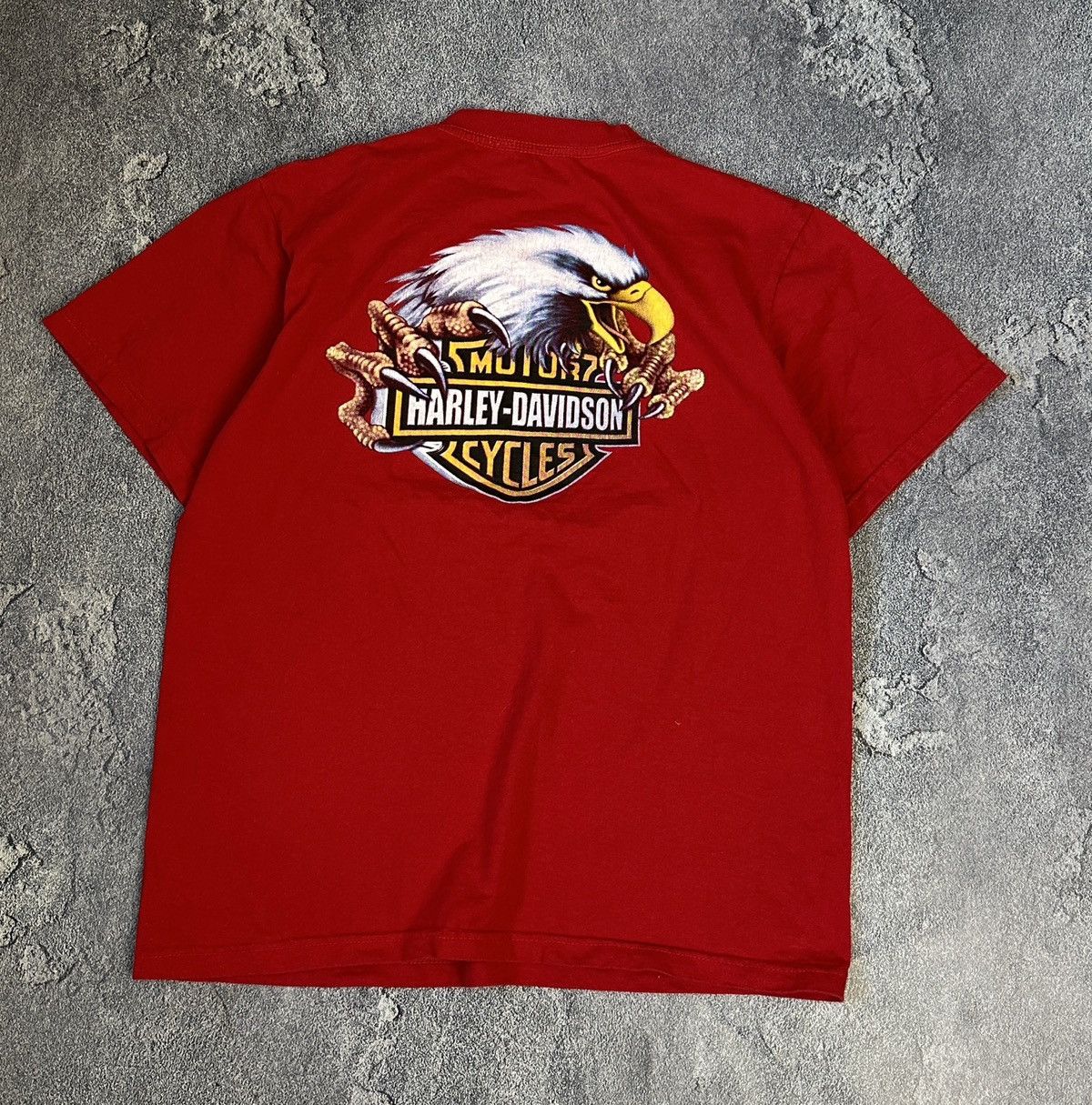 Harley Davidson × Vintage Vintage 1999 Harley Davidson Eagle Red Biker T-Shirt Size US L / EU 52-54 / 3 - 1 Thumbnail