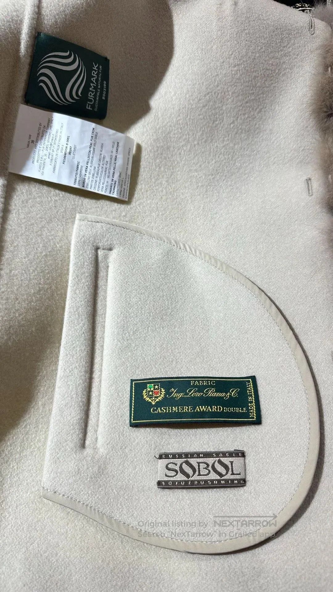Japanese Brand Fabio Gavazzi Women's Cashmere Fur Coat. Size S / US 4 / IT 40 - 8 Thumbnail