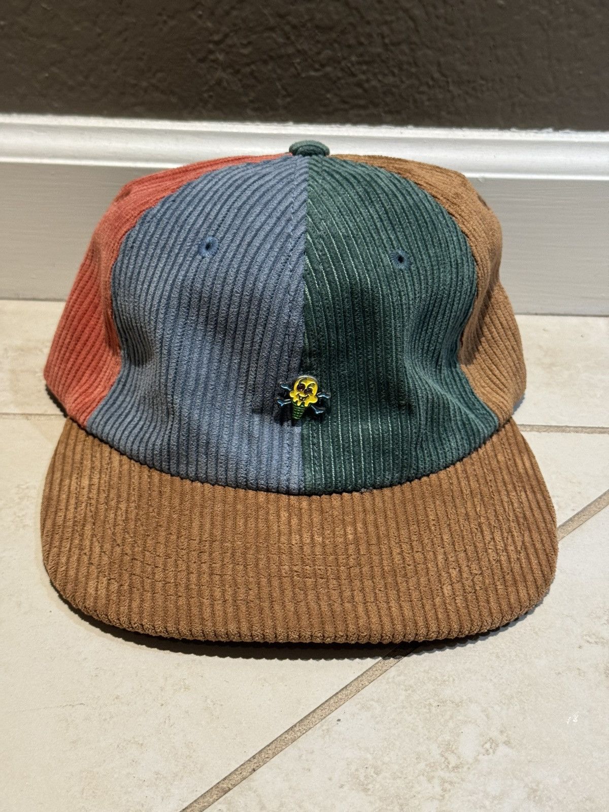 Icecream Ice Cream Corduroy Paneled Multi-Color Paneled Pin Hat Size ONE SIZE - 1 Thumbnail