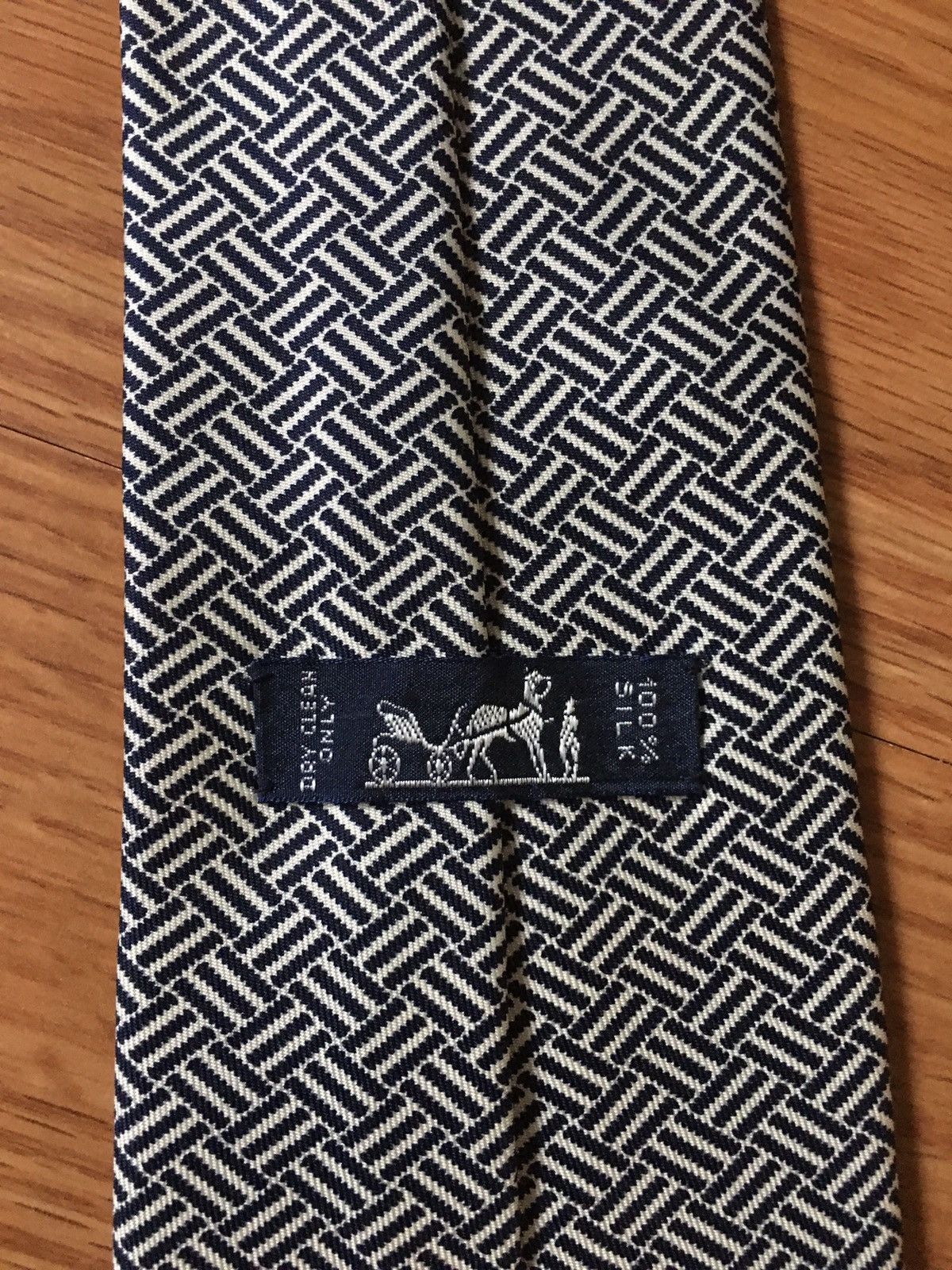 Hermes HERMES Paris Geometrical Pattern 5238 SA Silk Mens Tie Size ONE SIZE - 5 Thumbnail
