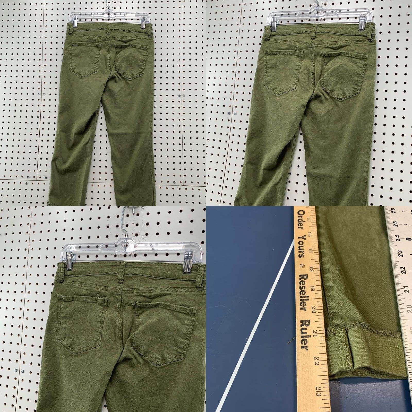Vintage KUT from the Kloth Amy Crop Straight Leg Pants Womens 6 Olive Green Stretch 28x22.5 Size 28" / US 6 / IT 42 - 8 Thumbnail