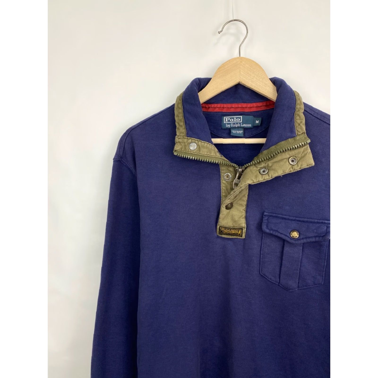 Polo Ralph Lauren VINTAGE Ralph Lauren Army Hoodie Mens M Dark Blue 90s Polo Ralph Lauren Pullover Hoodie Size US M / EU 48-50 / 2 - 3 Thumbnail