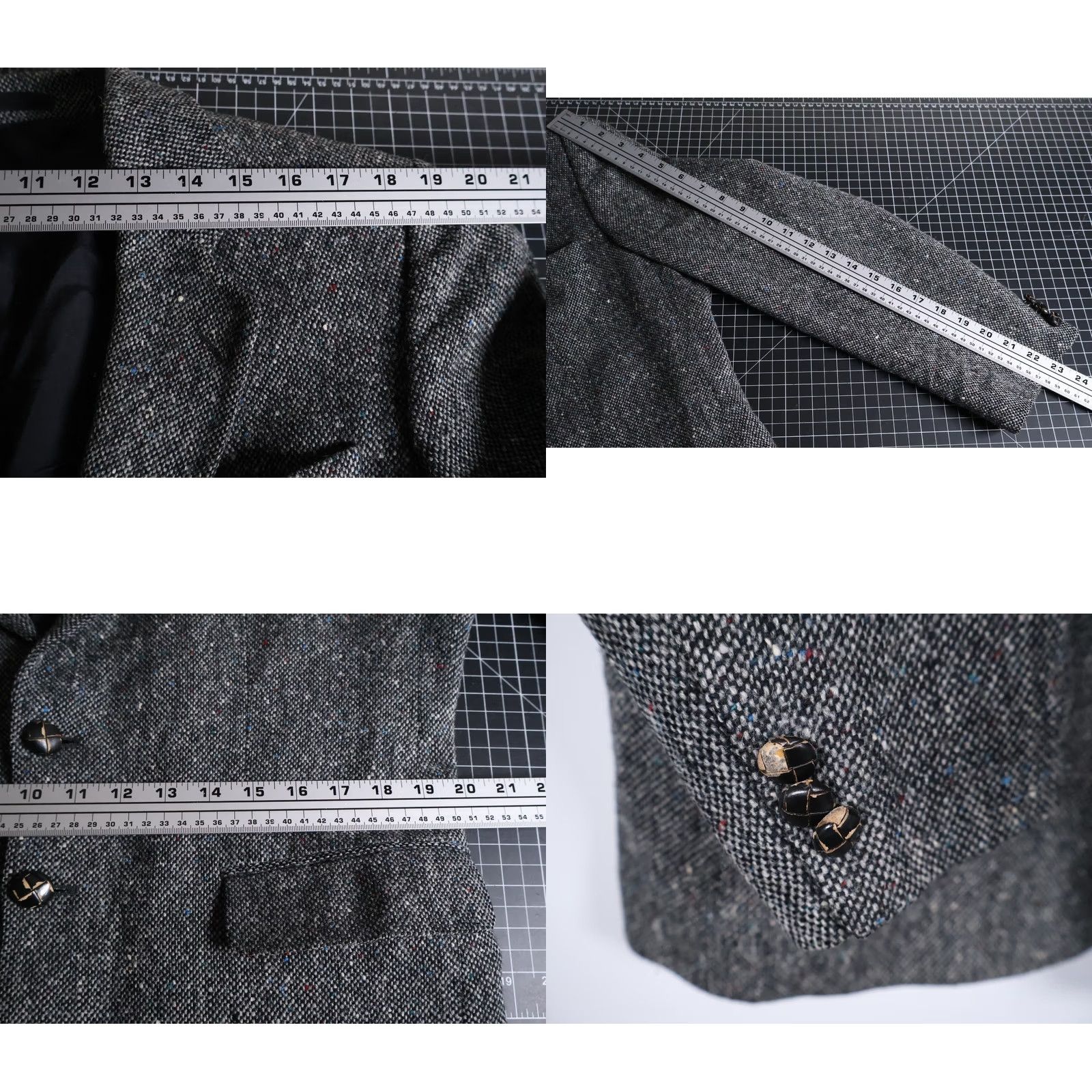 Vintage VINTAGE St. Michael Sport Coat 2 Piece Gray Wool Tweed Ireland 40 Regular Notch Lapel Men's Jacket Coat 3-Button Front Classic Preppy Size US XXS / EU 40 - 8 Thumbnail