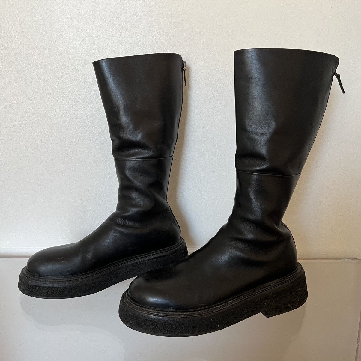 Marsell Marsèll Carretta Knee-High Leather Boots Black Size US 11 / EU 44 - 3 Thumbnail