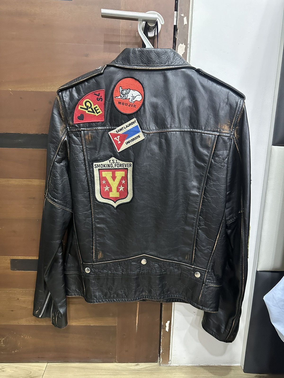 Saint laurent patch jacket sales