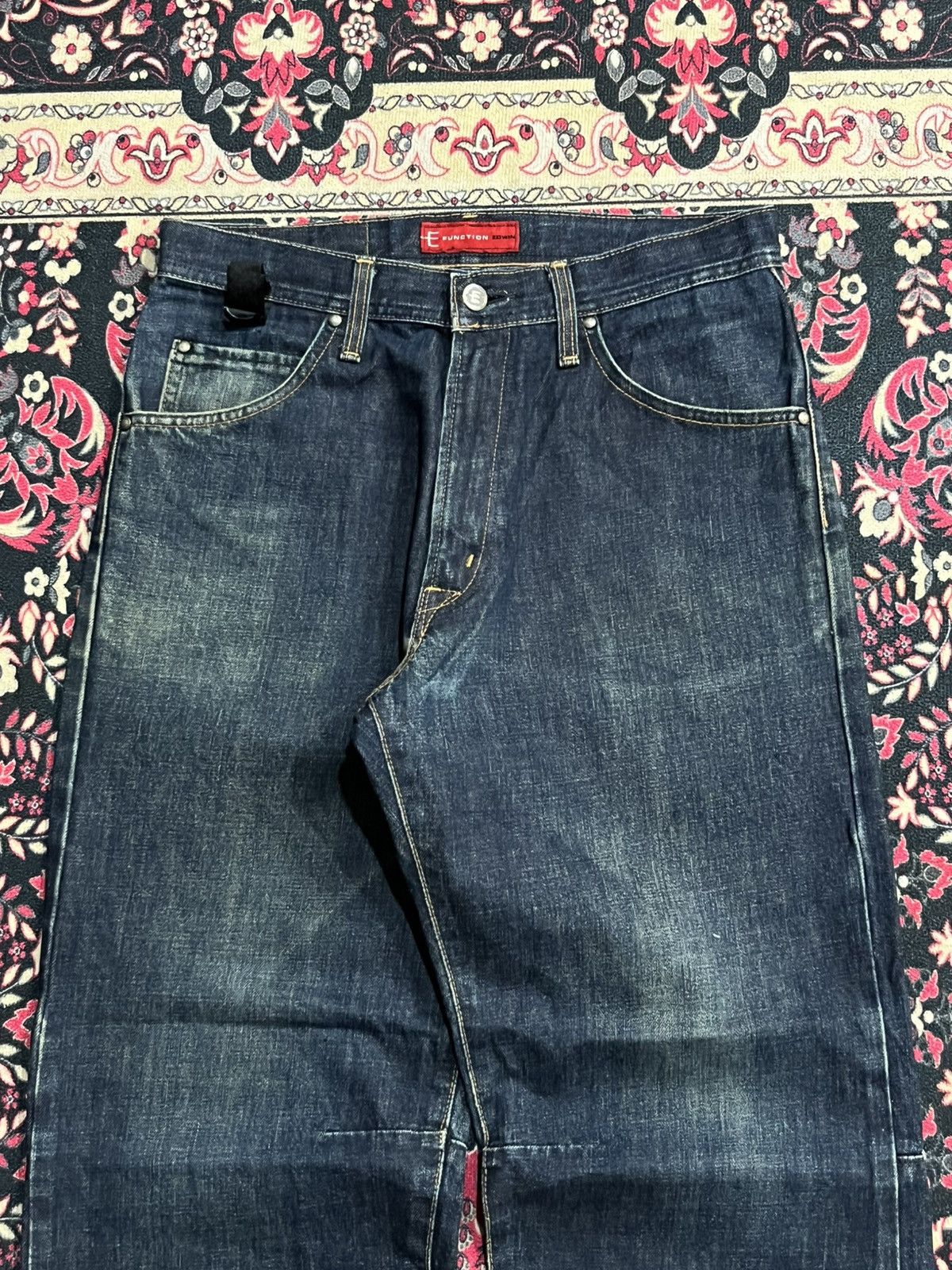 Edwin Vintage Edwin E Function Dark Blue Washed Distressed Jeans Size US 29 - 4 Thumbnail