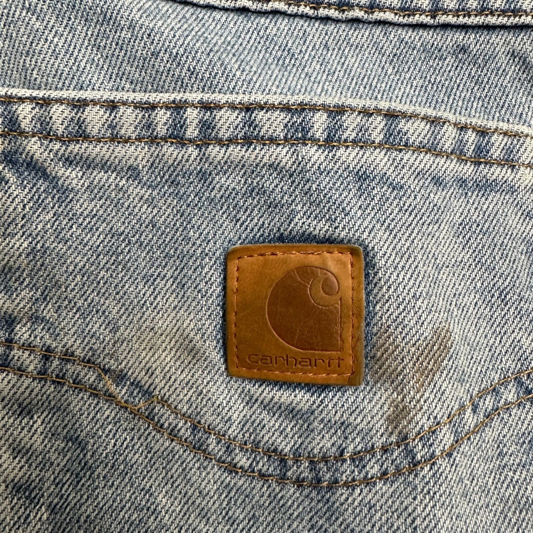 Carhartt Carhartt Jeans Mens 36x34 Blue Relaxed Fit Straight Leg Medium Wash Cotton Size US 36 / EU 52 - 6 Thumbnail
