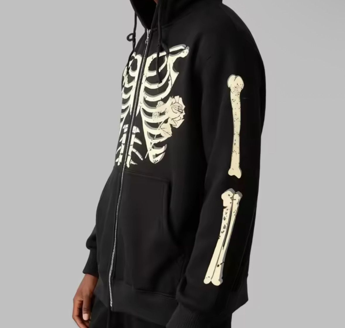 Other Streetwear Anime Skeleton Bone Zip-Up Hoodie Sweatshirt Size US XL / EU 56 / 4 - 2 Thumbnail
