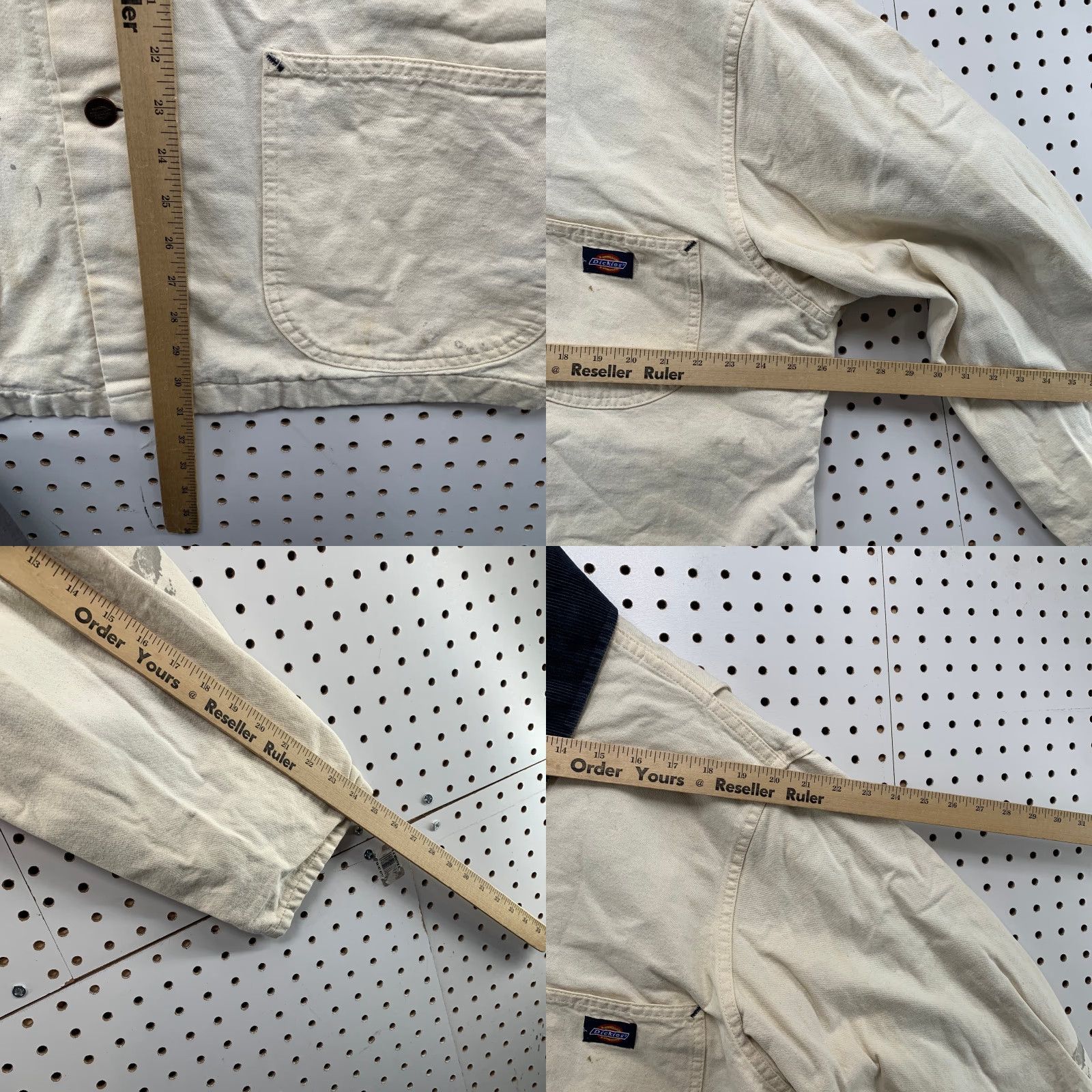 Dickies VINTAGE Dickies Chore Coat Mens XL White Plaid Flannel Lined DIstressed Coat Size US XL / EU 56 / 4 - 10 Thumbnail