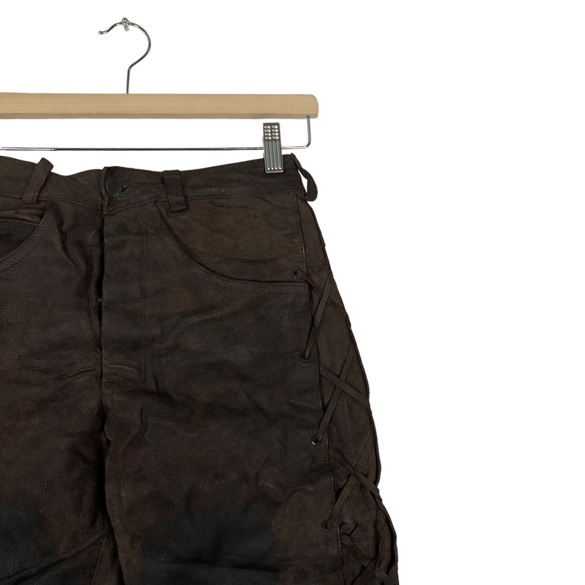 Genuine Leather 🔥Rare Bondage Parachute Biker Genuine Leather Pants Japan Size US 26 / EU 42 - 5 Thumbnail