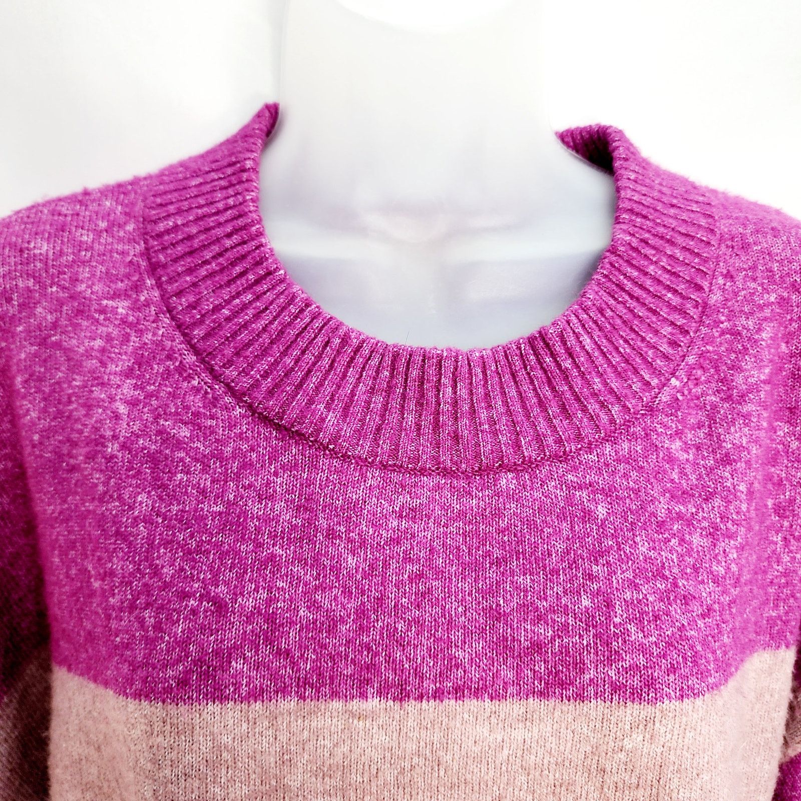 Other A New Day Purple, Gray & Blue Striped Winter Sweater Size M / US 6-8 / IT 42-44 - 4 Thumbnail