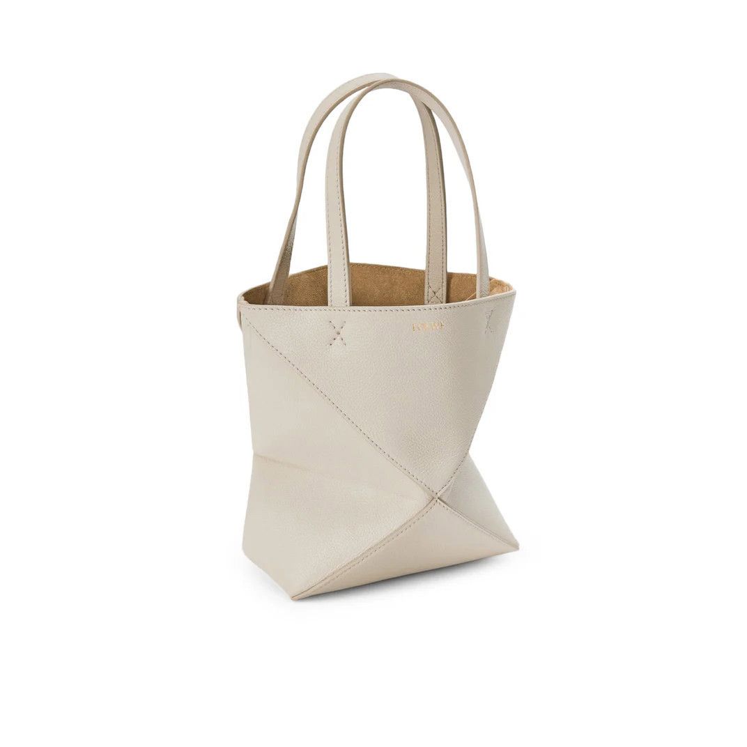 Loewe LOEWE Puzzle Mini Fold $1990 Light Ghost Leather Tote Bag Ne Size ONE SIZE - 3 Thumbnail