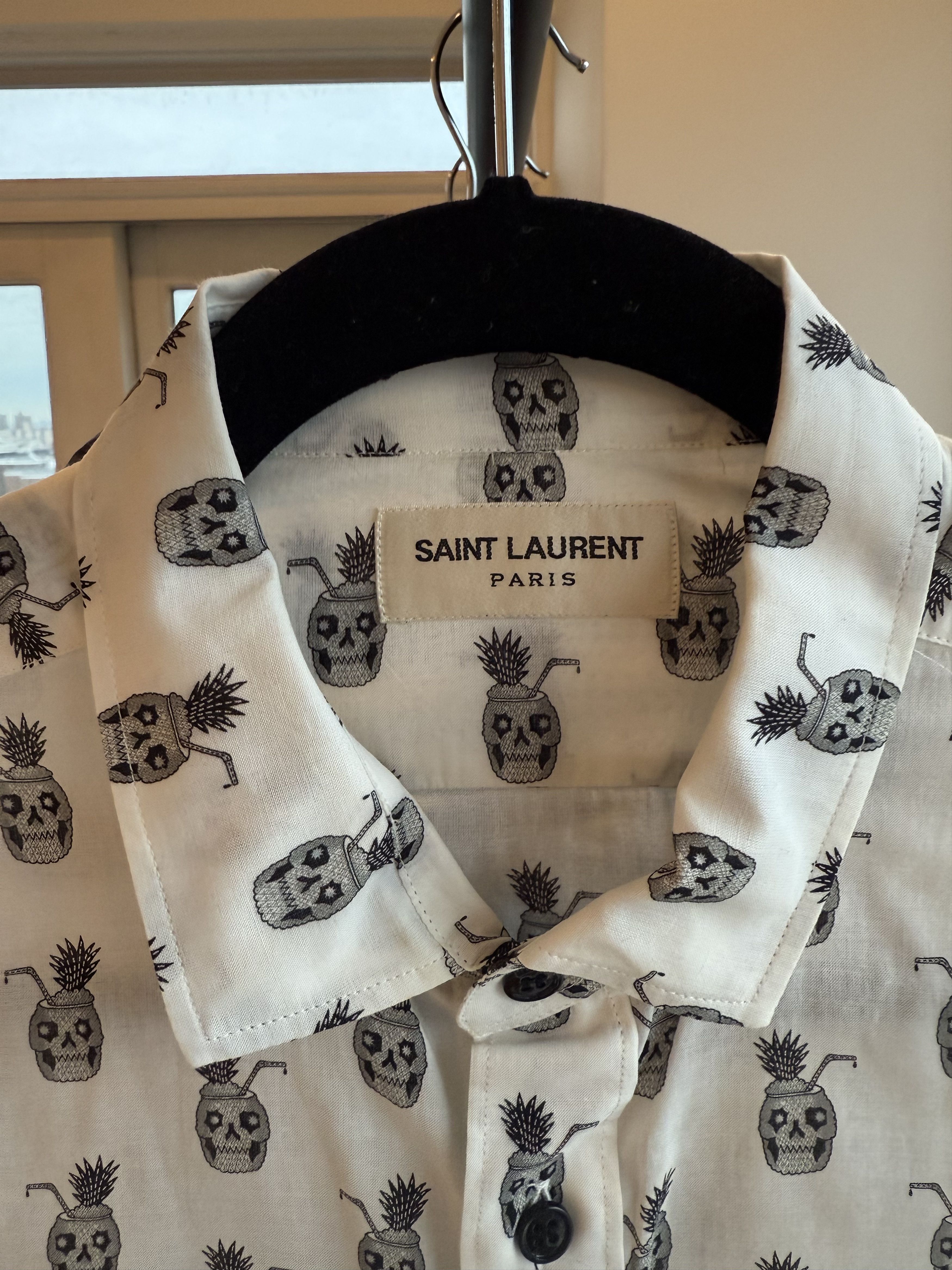 Saint Laurent Paris Saint Laurent 2013 pineapple skull shirt Size US M / EU 48-50 / 2 - 3 Thumbnail