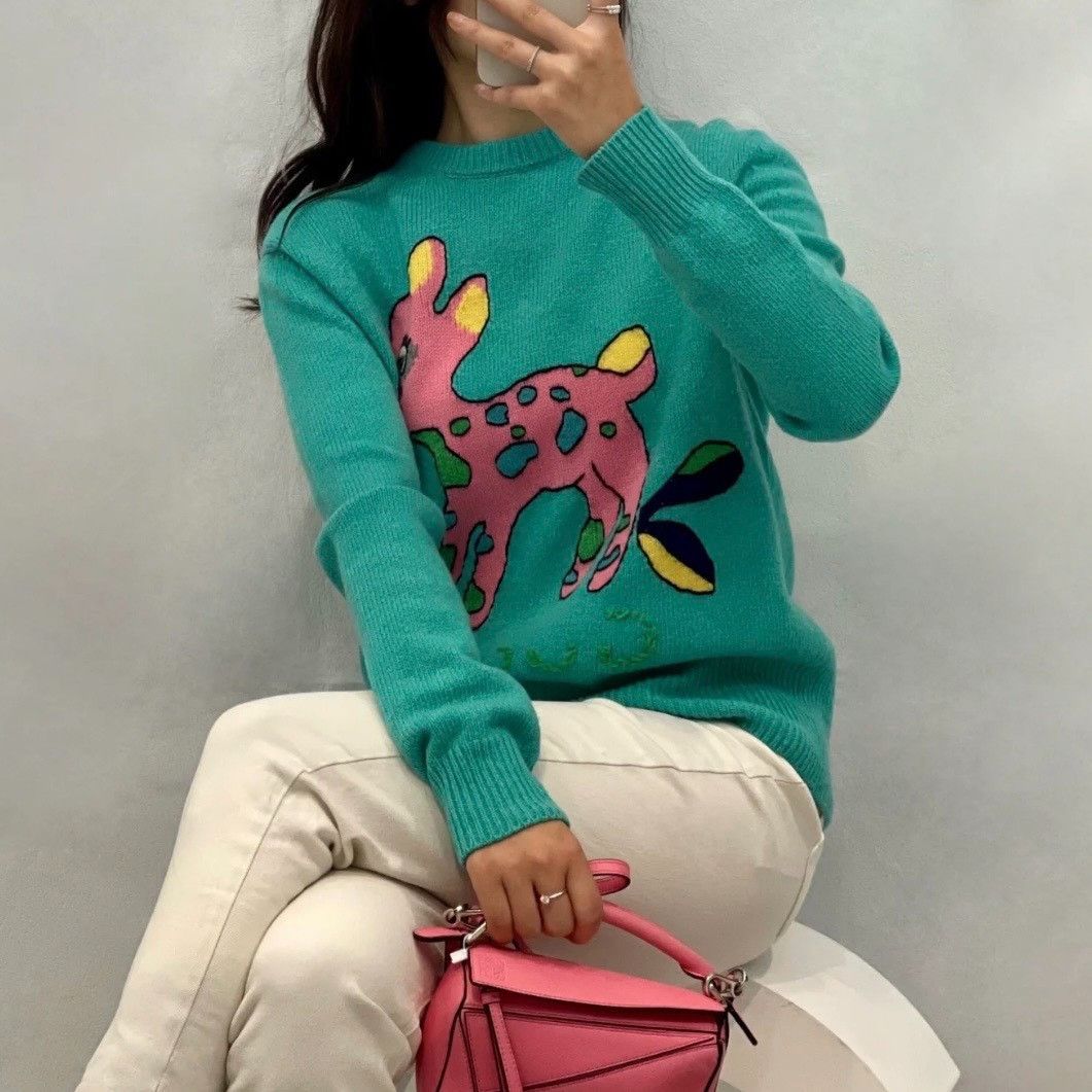 Gucci Gucci Lake green embroidered deer sweater 2501-Nextarrow Size US XS / EU 42 / 0 - 8 Thumbnail