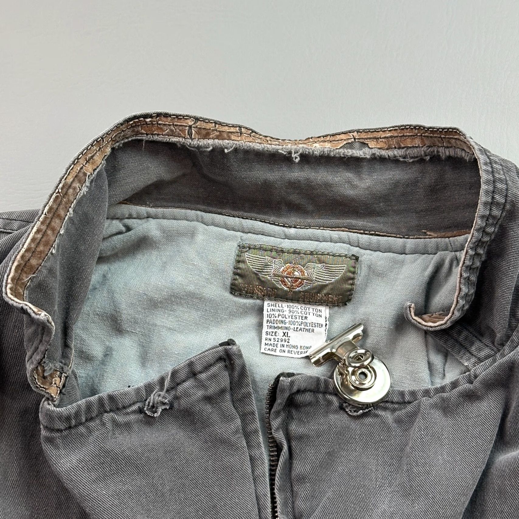 Jordache Vintage Jordache Bomber Jacket Women's XL Gray Padded Canvas Cotton Full Zip Lined Pockets Size XL / US 12-14 / IT 48-50 - 2 Thumbnail