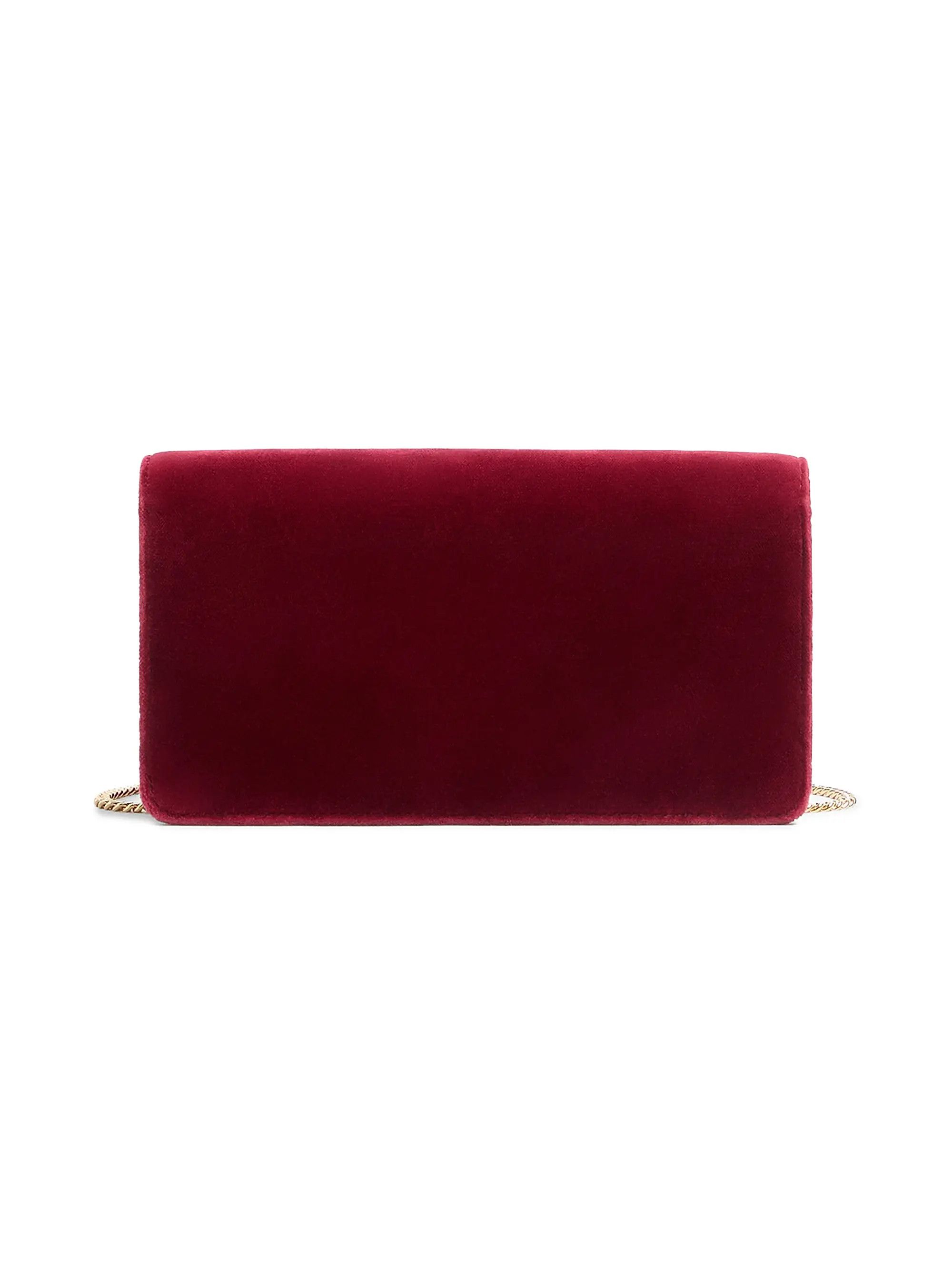 Valentino os11x0626 Size:OS / VLogo Signature Mini Velvet Shoulder Bag Size ONE SIZE - 4 Thumbnail