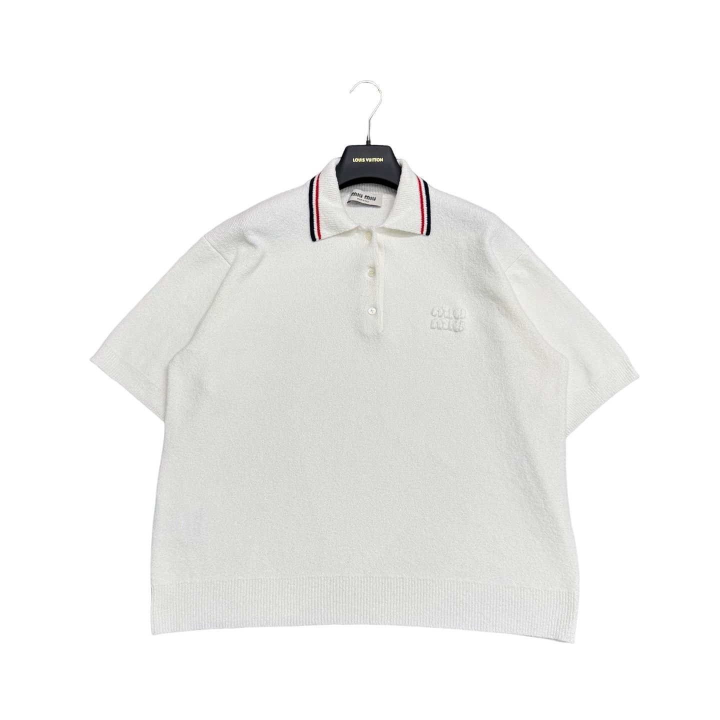 Miu Miu Miu Miu Logo Embroidered Knit Polo Shirt 42 Size M / US 6-8 / IT 42-44 - 1 Thumbnail
