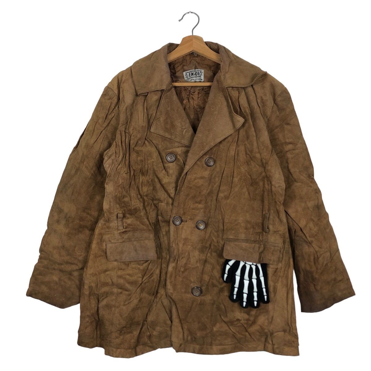 Japanese Brand 🔥90’s Leather Jacket Enjoy Issey Miyake Japan Double Breast Size US L / EU 52-54 / 3 - 2 Thumbnail