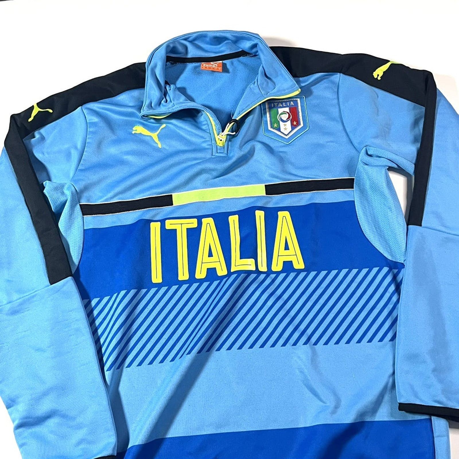 Puma 2000’s Puma Italia National Team Quarter Zip Sweatshirt Med Size US M / EU 48-50 / 2 - 2 Thumbnail