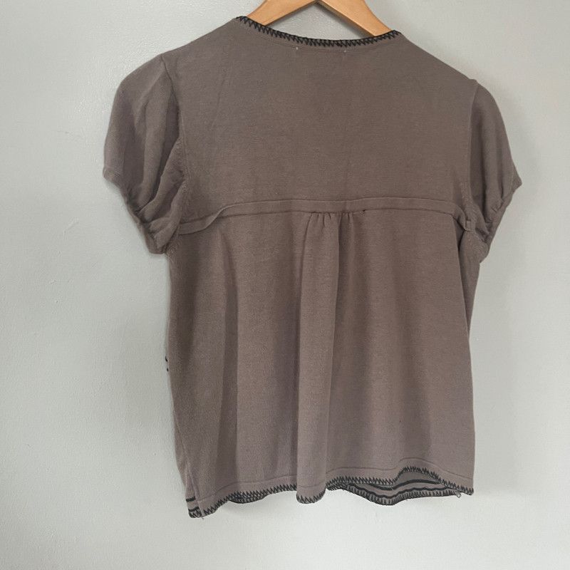 Designer Design History Women's Short-Sleeve Cardigan Taupe Large Size XL / US 12-14 / IT 48-50 - 5 Thumbnail