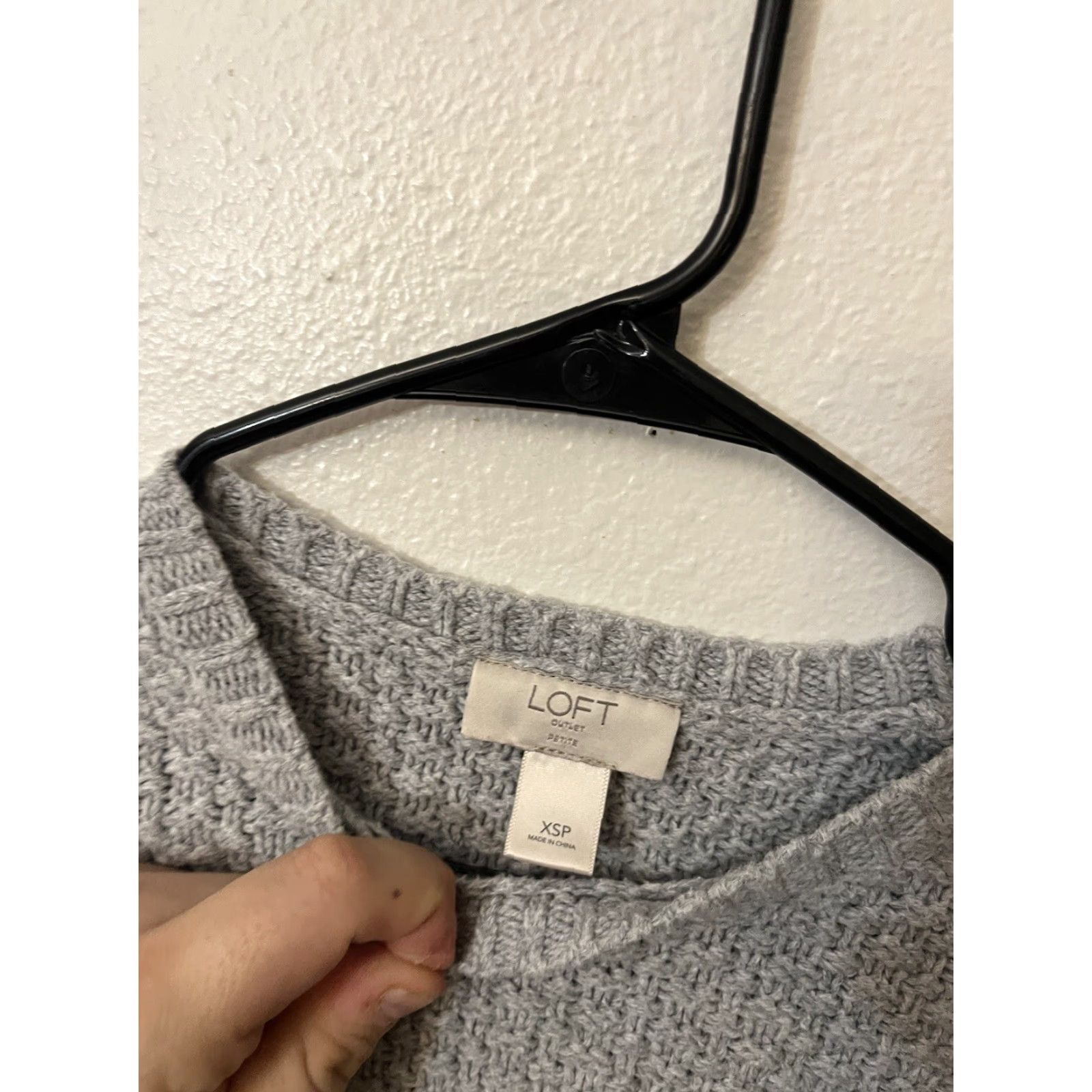 Loft VINTAGE LOFT Sweater Pullover Womens XSP Gray Long Sleeve Crew Neck Cute Mix Media Size XS / US 0-2 / IT 36-38 - 2 Thumbnail