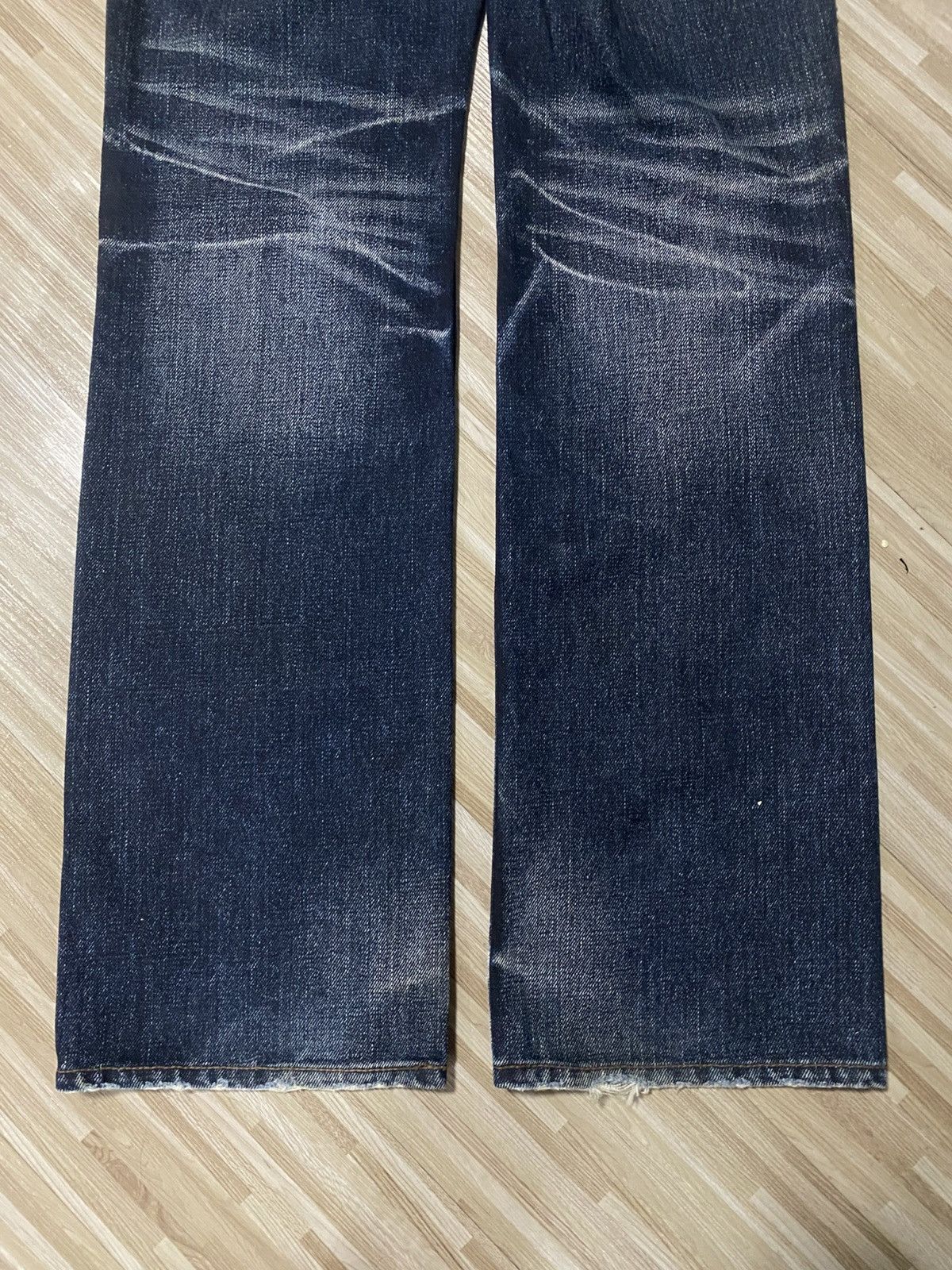 Japanese Brand 💥FLARE 90s BY N.C.F.M WASHED DISTRESS JEANS Size US 30 / EU 46 - 17 Thumbnail