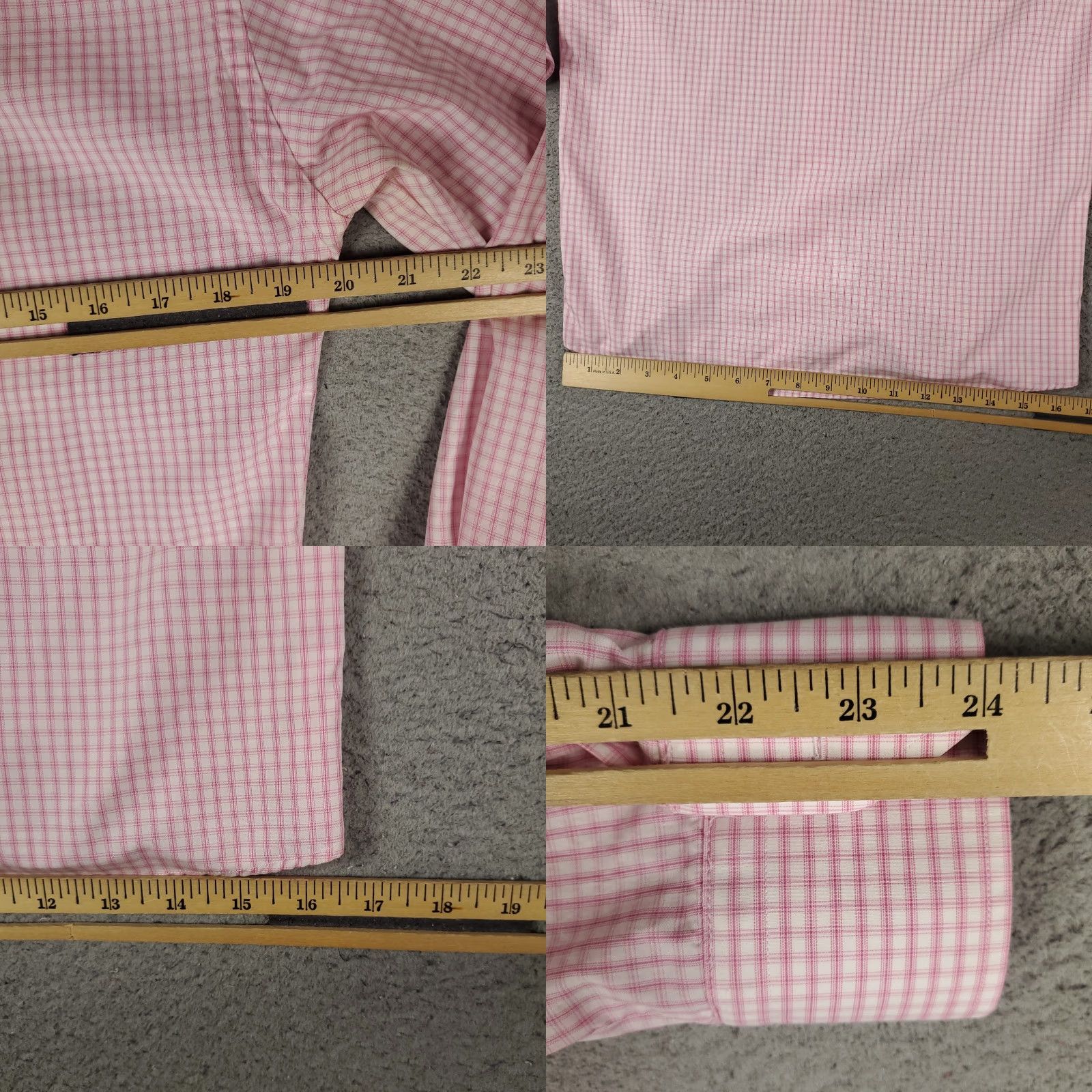 Eton Eton Shirt Mens 16.5 42 Pink Check Dress Shirt Long Sleeve Button Up Contemporary/Classic Size 46R - 8 Thumbnail