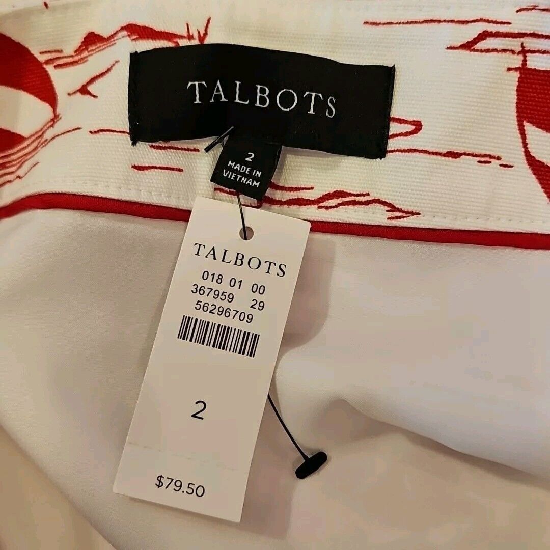Talbots Talbots Nautical Sailboat Pencil Skirt Womens 2 Red White Co Size 26" / US 2 / IT 38 - 5 Thumbnail