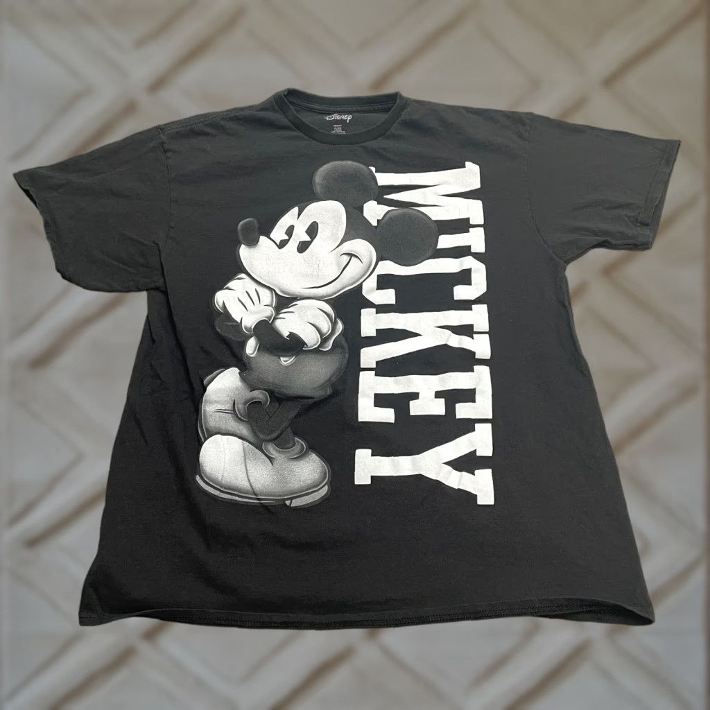 Disney Disney Mickey Mouse Graphic T-Shirt Mens XL Black Crew Neck Cotton Casual Tee Size US XL / EU 56 / 4 - 1 Thumbnail
