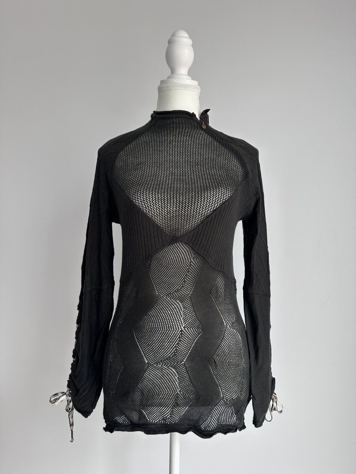 Just Cavalli 00s Just Cavalli Y2K Black Cotton Mini Mesh Dress Sz 46 Size L / US 10 / IT 46 - 1 Thumbnail