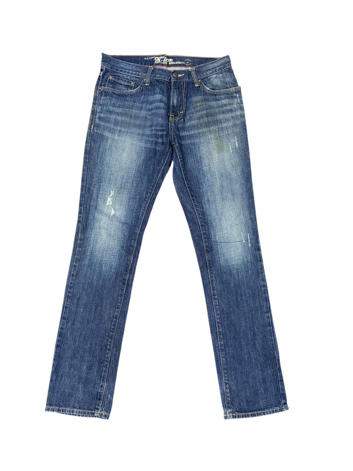 Old Navy Old Navy Slim Jean Dark Vintage Wash Distressed Jeans Size US 32 / EU 48 - 1 Thumbnail