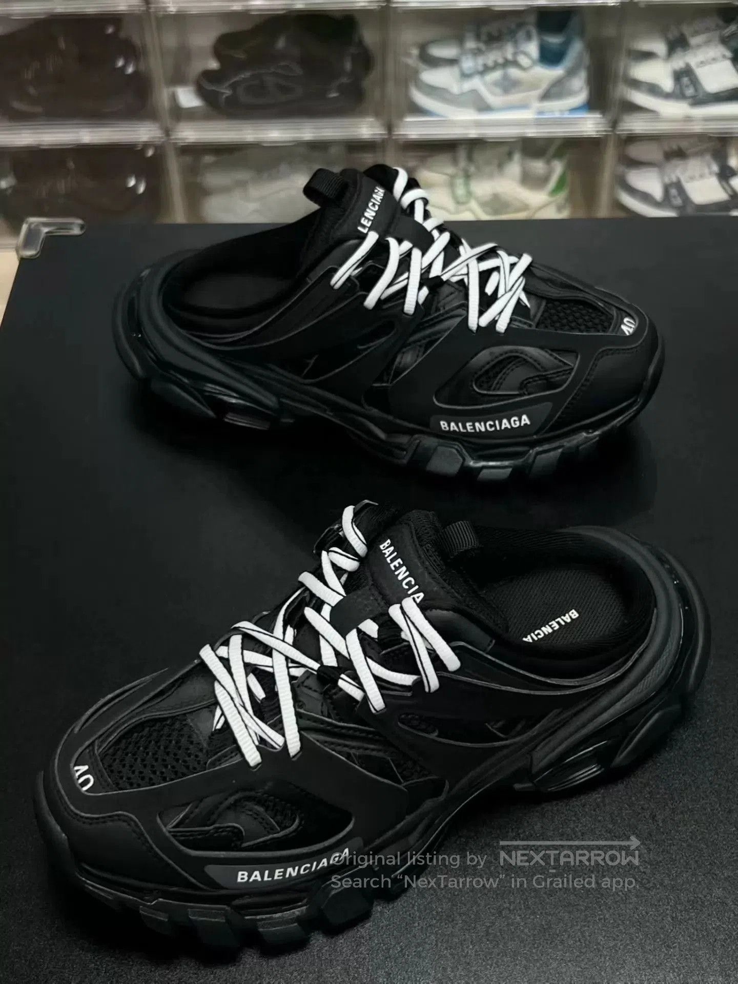 Balenciaga Black Low-Top Lace-Up Chunky Sneakers. Size US 7 / EU 40 - 1 Thumbnail