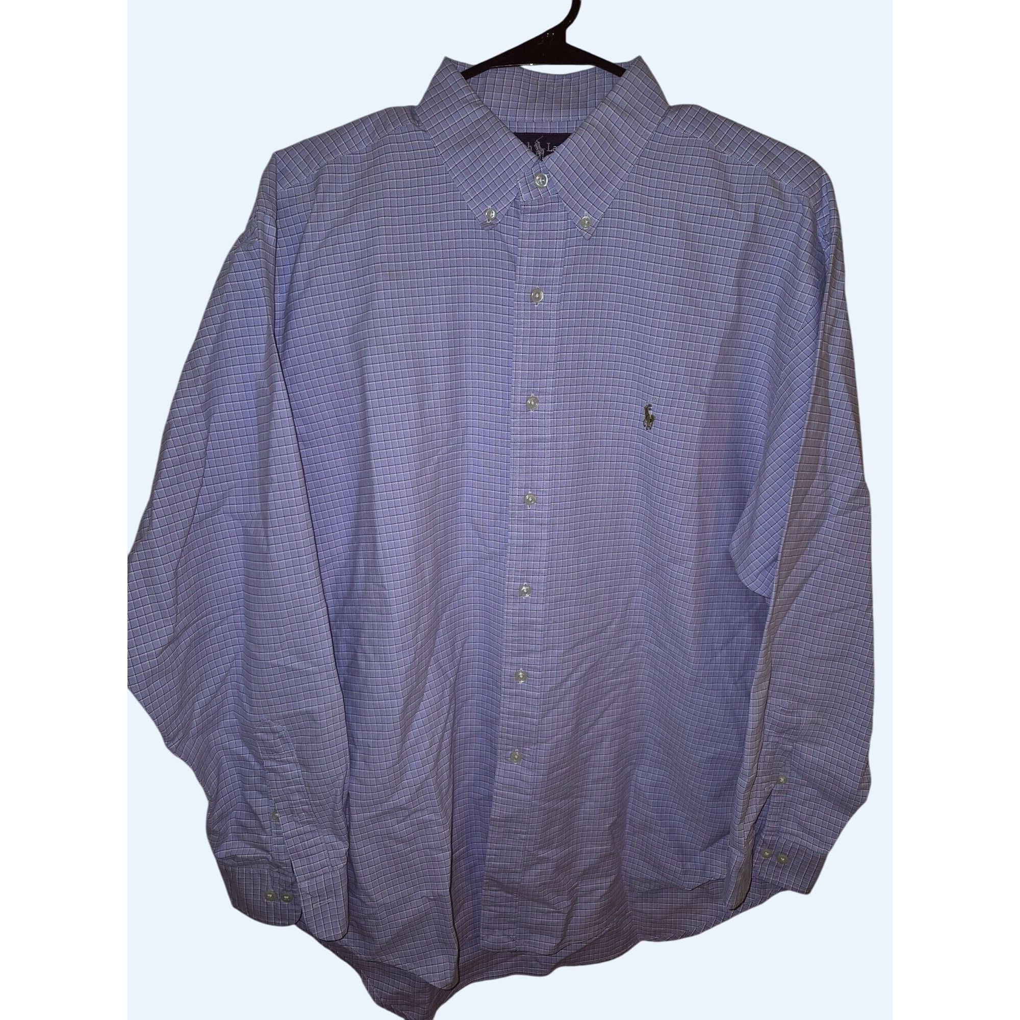Polo Ralph Lauren Polo Ralph Lauren Mens 16.5 34/35 Sky Blue Checkered Long Sl Size US L / EU 52-54 / 3 - 1 Thumbnail